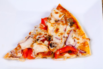 Pizza with beef and onion