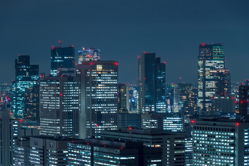東京の夜景　千代田区のビル群８