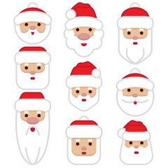 Set Santa Claus Cartoon Character.
