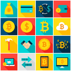 Currency Bitcoin Colorful Icons