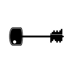 Black key symbol on the white background