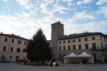 Christmas Tree in SanSepolcro, Tuscany, Italy