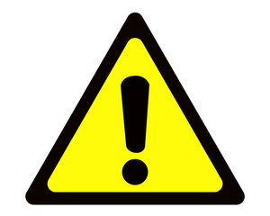 Warning sign vector with a exclamation. Caution indicator, triangle yellow and black.
