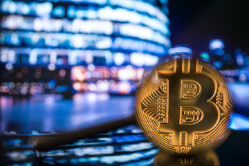 Bitcoin under the magnifier, investment risk concept