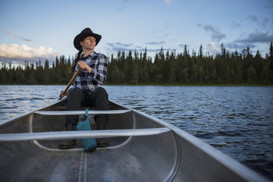 Woman kayaking