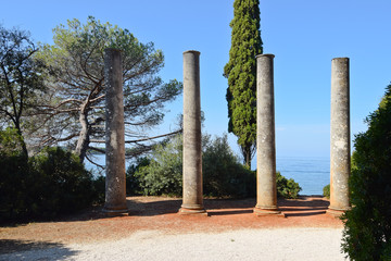 Fototapeta premium Ancient Columns on the Coast in the Istria. Croatia.