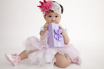 chinese girl with party dress