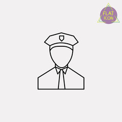 officer avatar line icon