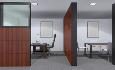 Modern office Cabinet. Meeting room. 3D rendering.. Empty picture