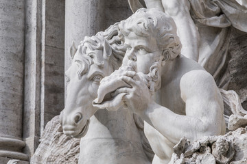 Details of Trevi Fountain statues