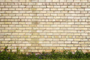 Yellow brick wall background