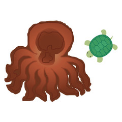 たこの姿焼とカメ