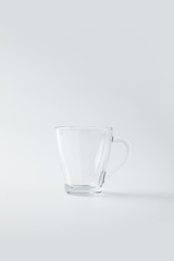 clear glass cup isolated on white