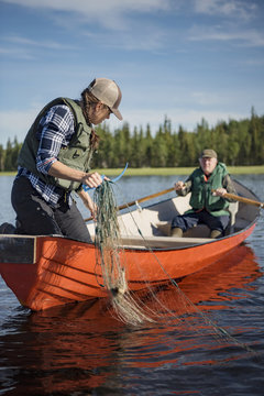 Fishing at lake