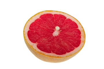 Half of grapefruit on a white background