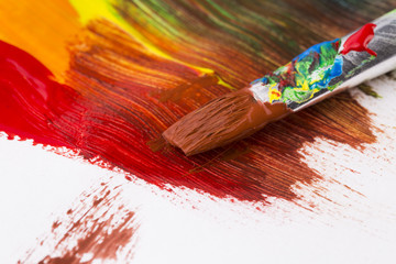 Fototapeta premium Color Paint and Brush