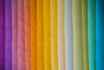 assorted rainbow color dyed fabrics