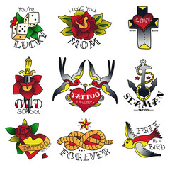 Old Tattooing School Emblems