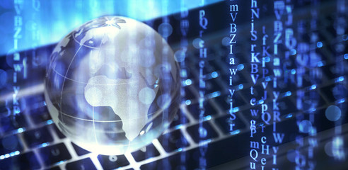 Matrix concept on the keyboard background