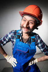 Portrait of a funny builder
