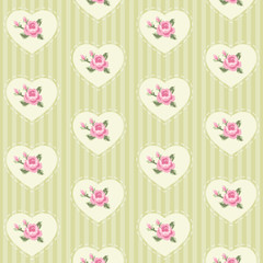 Cute seamless vintage pattern with hearts in shabby chic style