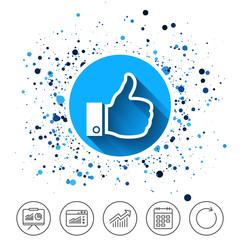 Like sign icon. Hand finger up symbol.