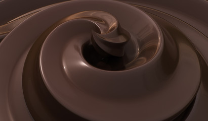 Obraz na płótnie Canvas Sweet chocolate cream background. 3D rendered illustration.