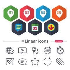 Sale pointer tag icons. Discount symbols.
