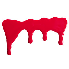 Red nail polish isolated on white background