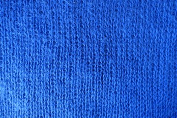 Electric blue handmade stockinet fabric from above
