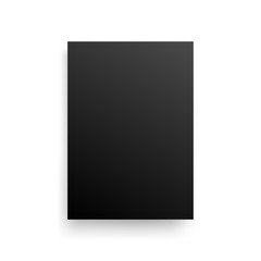 Mock-Up Realistic Black Poster Hanging. Empty White Vector Poster Template.