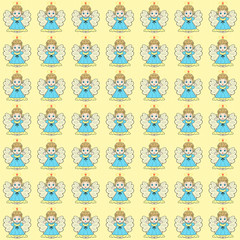 Yellow background with cute little angels