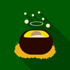 Flat icon with shadow Little Jesus Christ