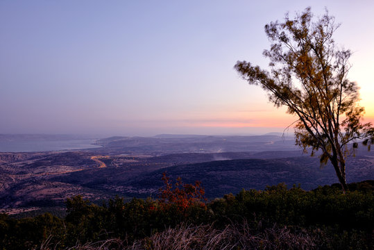 View of the sea of Galilee (Kineret lake) from mountain © Yuriy Chertok