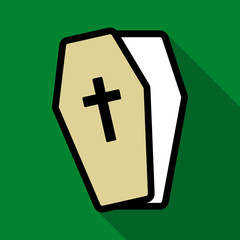 Obraz premium Flat icon with shadow coffin