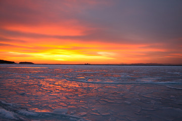 Beautiful winter sunset.