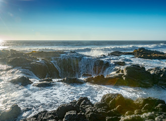 Water Streams Back Into Thor's Well