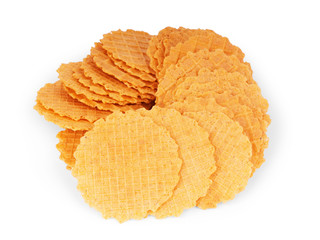belgian sugar waffles isolated on a white background