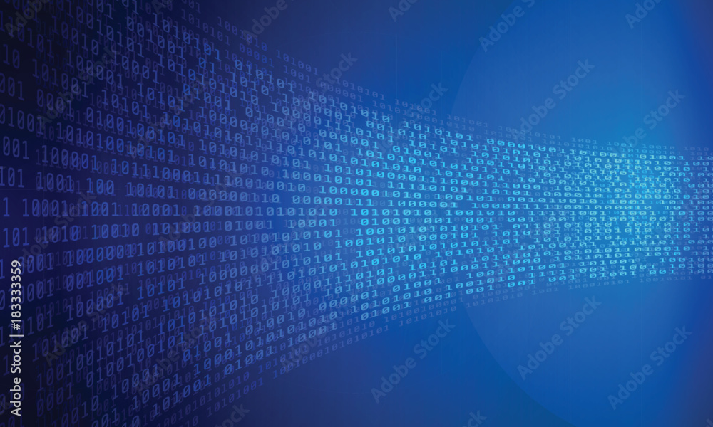 Fototapete Technology Security Binary Number Code Vector Background. Abstract Digital Password Encoder Protection Illustration.
