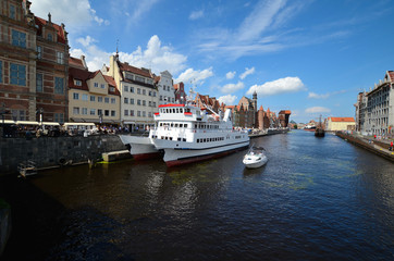 Old port on the Motława River in Gdansk (Poland)
