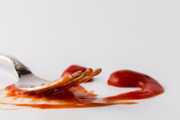 tomato sauce splashes on white backgrounds