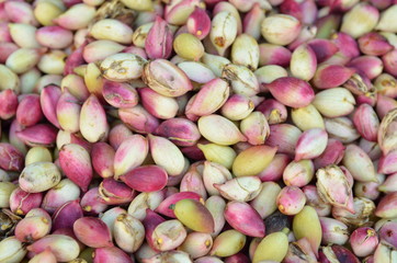 focus on raw  and natural  pistachio