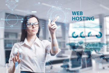 The concept of business, technology, the Internet and the network. A young entrepreneur working on...