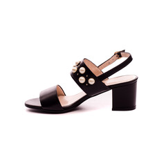 black women's shoes isolated on white background.