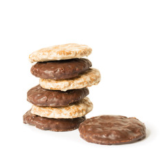 Christmas cookies. Traditional European lebkuchen Christmas cookies. Isolated on white background.