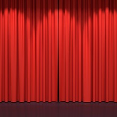 Red stage curtains