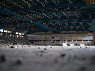 Fototapeta premium Abandoned stadium with stands
