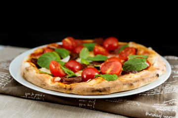 tasty pizza on a the table