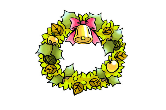 クリスマスリース・金色