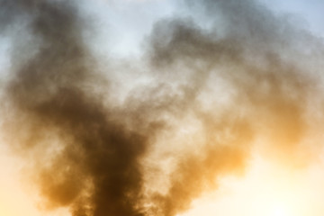 Air pollution by smoke coming out of factory